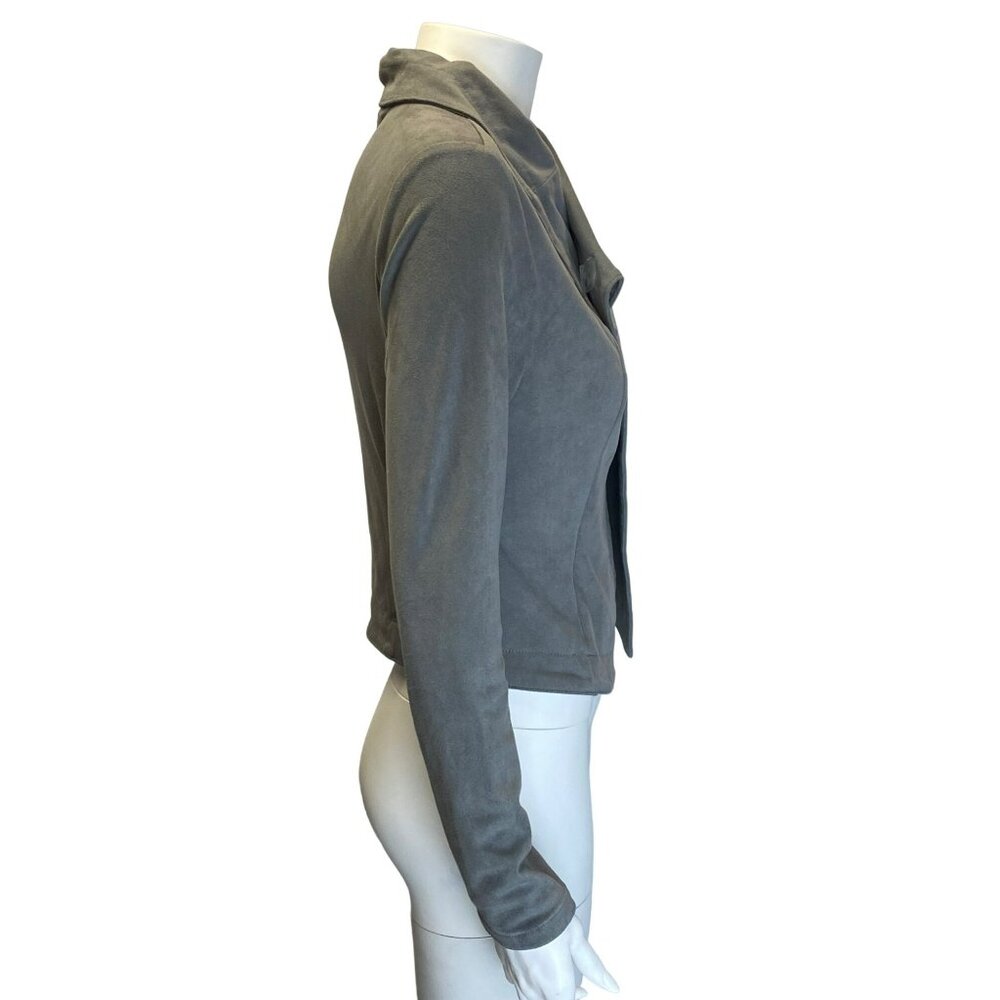 Romeo + Juliet Couture Jacket Womens Medium/Large Grey Sueded Soft Deconstructed - Picture 7 of 8
